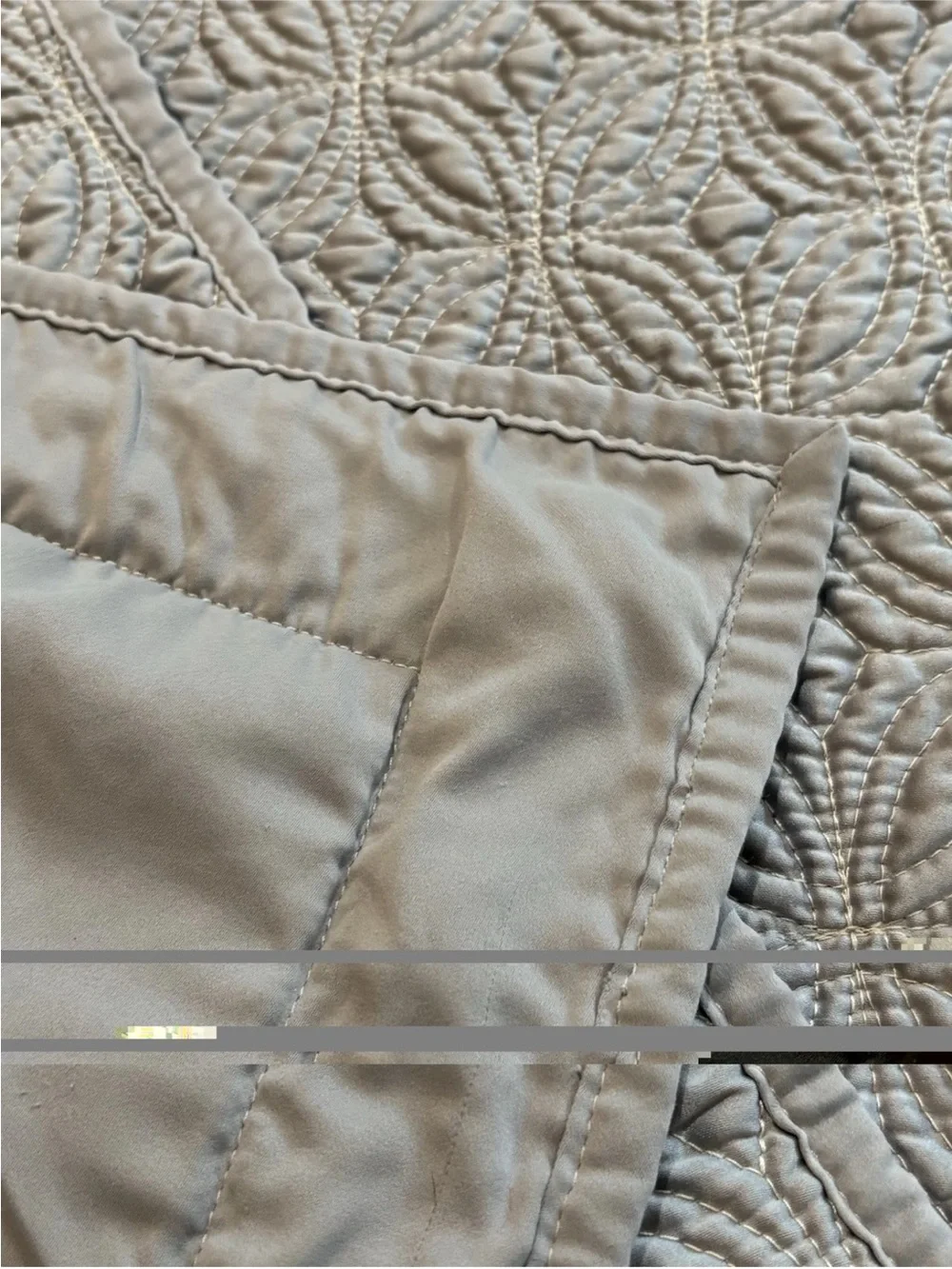Pillow Sham Fieldcrest Luxury Set 2 Quilted Gray Cotton Queen